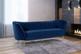 Meridian Furniture - Margo Velvet Sofa In Navy - 622Navy-S