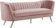 Margo Velvet Sofa In Pink - 622Pink-S | Meridian