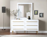 Meridian Furniture - Marisol Dresser With Mirror In White - 844White-Dm