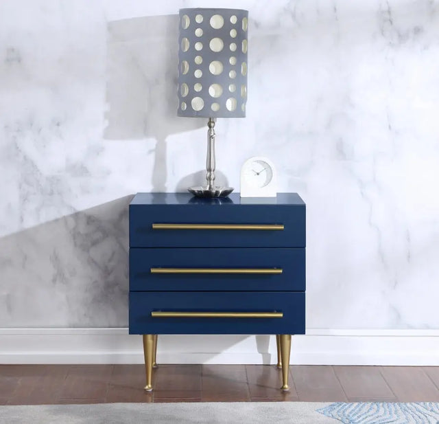 Meridian Furniture - Marisol Nightstand In Navy - 844Navy-Ns