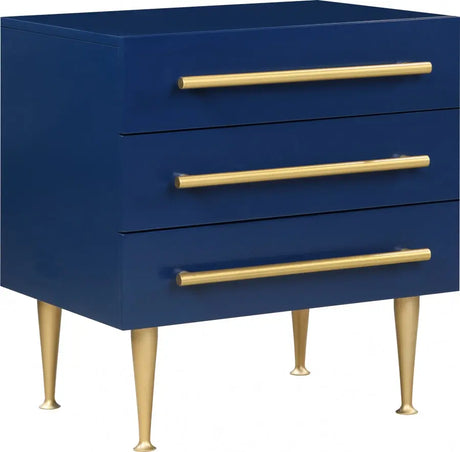 Meridian Furniture - Marisol Nightstand In Navy - 844Navy-Ns