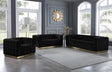 Marlon 3 Piece Living Room Set In Black - 603Black-S-3Set | Meridian