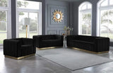 Meridian Furniture - Marlon 3 Piece Living Room Set In Black - 603Black-S-3Set