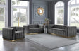 Marlon 3 Piece Living Room Set In Grey - 603Grey-S-3Set | Meridian