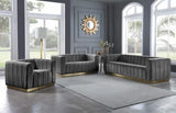 Meridian Furniture - Marlon 3 Piece Living Room Set In Grey - 603Grey-S-3Set