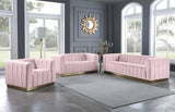 Meridian Furniture - Marlon 3 Piece Living Room Set In Pink - 603Pink-S-3Set