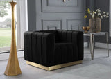 Meridian Furniture - Marlon Velvet Chair In Black - 603Black-C