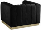 Meridian Furniture - Marlon Velvet Chair In Black - 603Black-C