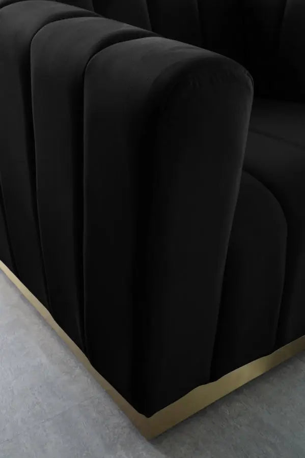 Meridian Furniture - Marlon Velvet Chair In Black - 603Black-C