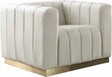 Marlon Velvet Chair In Cream - 603Cream-C | Meridian