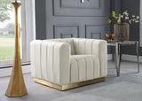 Meridian Furniture - Marlon Velvet Chair In Cream - 603Cream-C