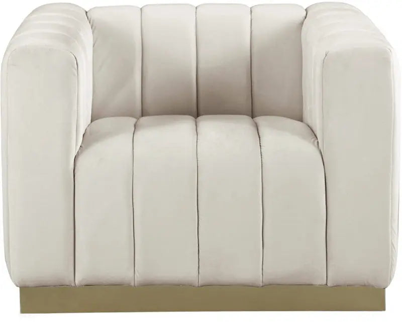 Meridian Furniture - Marlon Velvet Chair In Cream - 603Cream-C