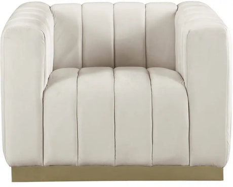 Meridian Furniture - Marlon Velvet Chair In Cream - 603Cream-C