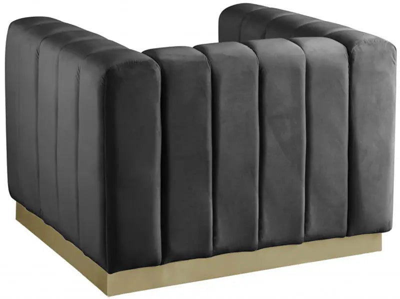 Meridian Furniture - Marlon Velvet Chair In Grey - 603Grey-C