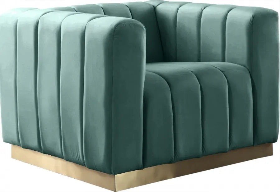 Meridian Furniture - Marlon Velvet Chair In Mint - 603Mint-C