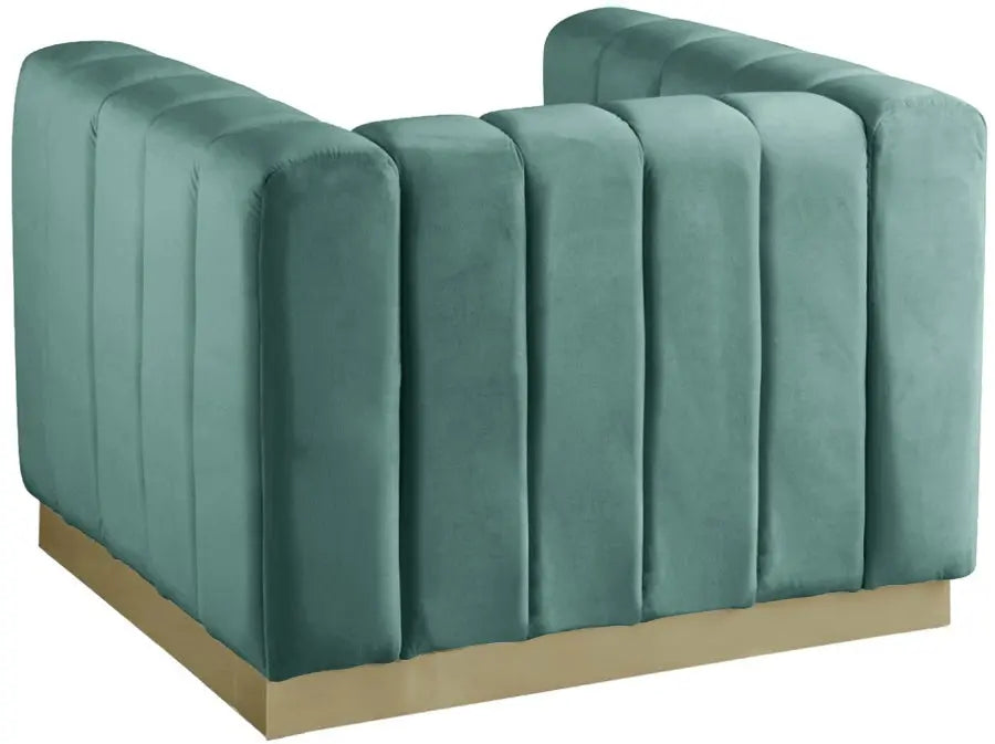 Meridian Furniture - Marlon Velvet Chair In Mint - 603Mint-C