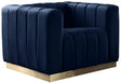 Marlon Velvet Chair In Navy - 603Navy-C | Meridian