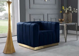 Meridian Furniture - Marlon Velvet Chair In Navy - 603Navy-C