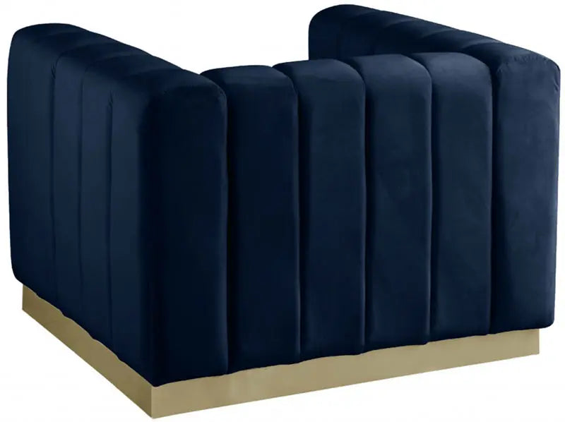 Meridian Furniture - Marlon Velvet Chair In Navy - 603Navy-C