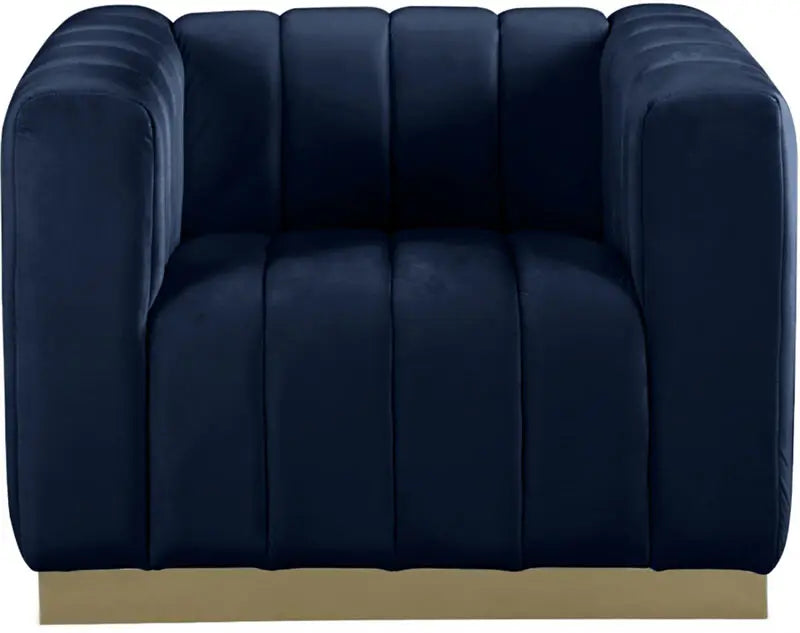 Meridian Furniture - Marlon Velvet Chair In Navy - 603Navy-C