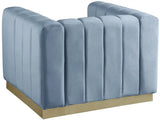 Meridian Furniture - Marlon Velvet Chair In Sky Blue - 603Skyblu-C