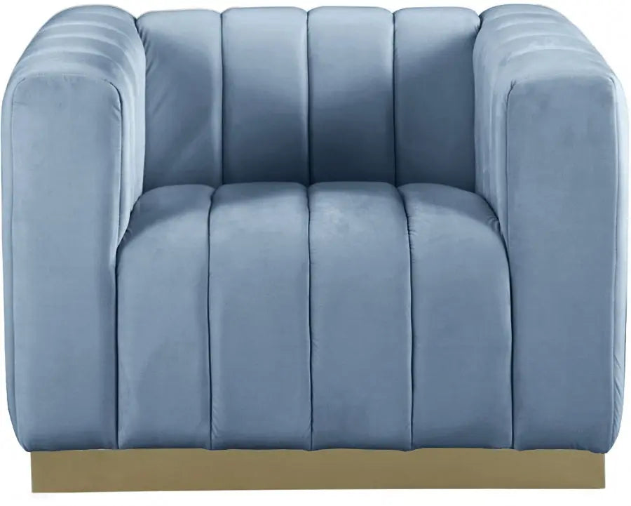 Meridian Furniture - Marlon Velvet Chair In Sky Blue - 603Skyblu-C