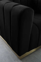 Meridian Furniture - Marlon Velvet Loveseat In Black - 603Black-L