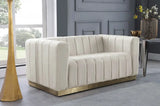 Meridian Furniture - Marlon Velvet Loveseat In Cream - 603Cream-L