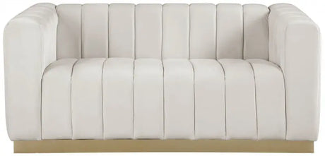 Meridian Furniture - Marlon Velvet Loveseat In Cream - 603Cream-L