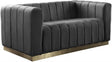 Marlon Velvet Loveseat In Grey - 603Grey-L | Meridian