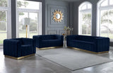 Meridian Furniture - Marlon Velvet Loveseat In Navy - 603Navy-L