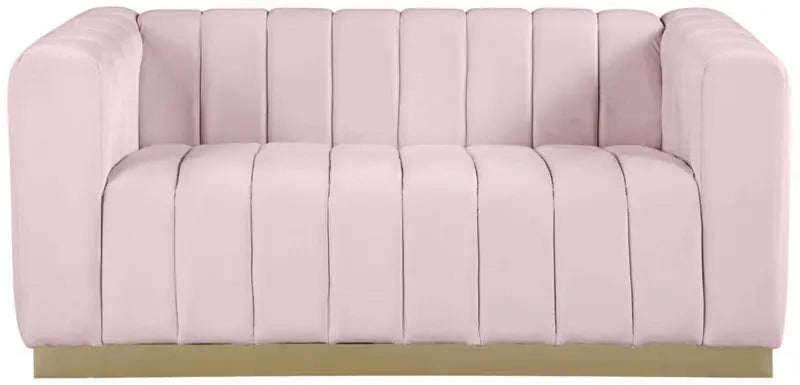 Meridian Furniture - Marlon Velvet Loveseat In Pink - 603Pink-L