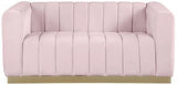 Meridian Furniture - Marlon Velvet Loveseat In Pink - 603Pink-L