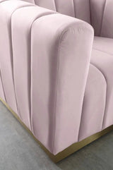 Meridian Furniture - Marlon Velvet Loveseat In Pink - 603Pink-L