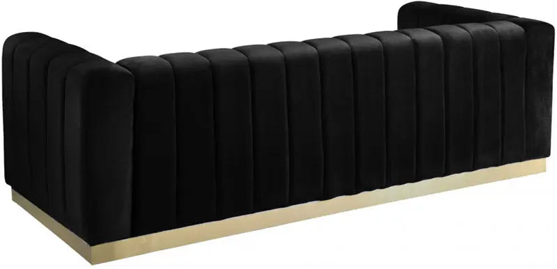 Meridian Furniture - Marlon Velvet Sofa In Black - 603Black-S