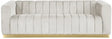 Marlon Velvet Sofa In Cream - 603Cream-S | Meridian