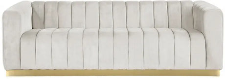 Meridian Furniture - Marlon Velvet Sofa In Cream - 603Cream-S