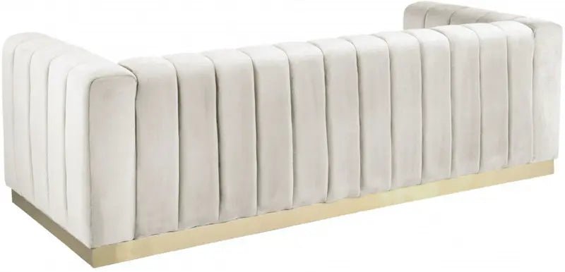 Meridian Furniture - Marlon Velvet Sofa In Cream - 603Cream-S