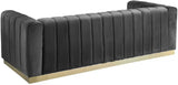 Meridian Furniture - Marlon Velvet Sofa In Grey - 603Grey-S