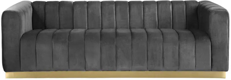 Meridian Furniture - Marlon Velvet Sofa In Grey - 603Grey-S