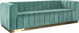 Marlon Velvet Sofa In Mint - 603Mint-S | Meridian
