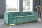 Meridian Furniture - Marlon Velvet Sofa In Mint - 603Mint-S