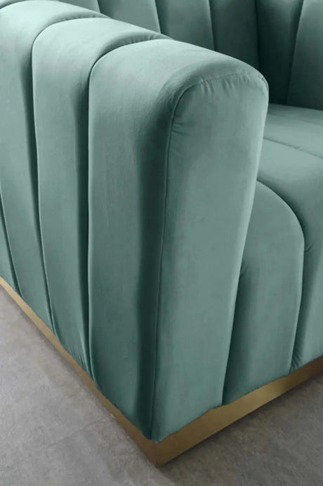 Meridian Furniture - Marlon Velvet Sofa In Mint - 603Mint-S