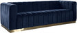 Marlon Velvet Sofa In Navy - 603Navy-S | Meridian