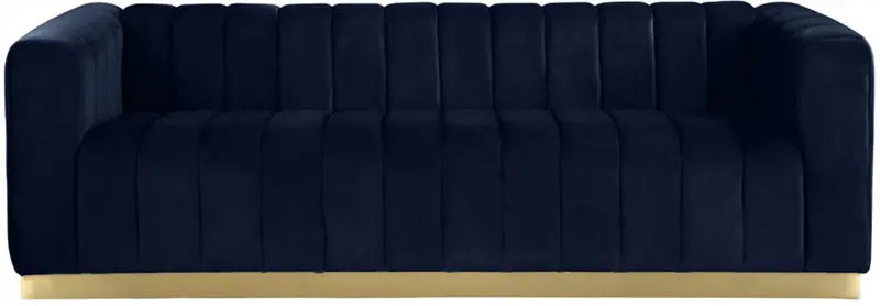 Meridian Furniture - Marlon Velvet Sofa In Navy - 603Navy-S