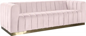 Marlon Velvet Sofa In Pink - 603Pink-S | Meridian