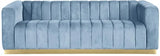 Meridian Furniture - Marlon Velvet Sofa In Sky Blue - 603Skyblu-S