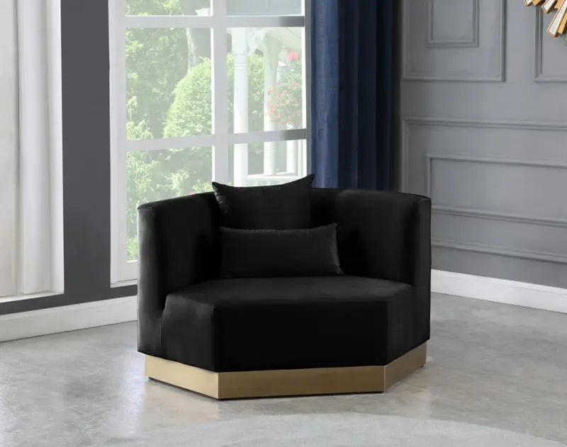 Meridian Furniture - Marquis 3 Piece Living Room Set In Black - 600Black-S-3Set