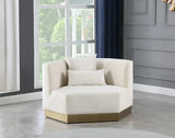 Meridian Furniture - Marquis 3 Piece Living Room Set In Cream - 600Cream-S-3Set