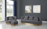 Meridian Furniture - Marquis 3 Piece Living Room Set In Grey - 600Grey-S-3Set